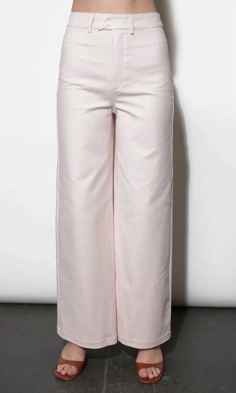 NEW GREYLIN women's jennsen cotton canvas wide leg pants in pink